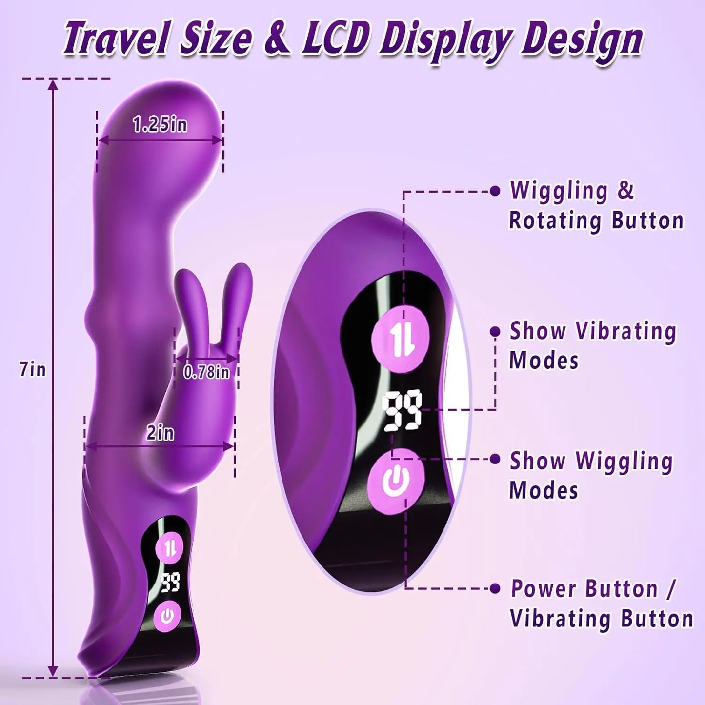 Vibromasseur 3‑en‑1 – Rotation, Rabbit & Stimulation Totale