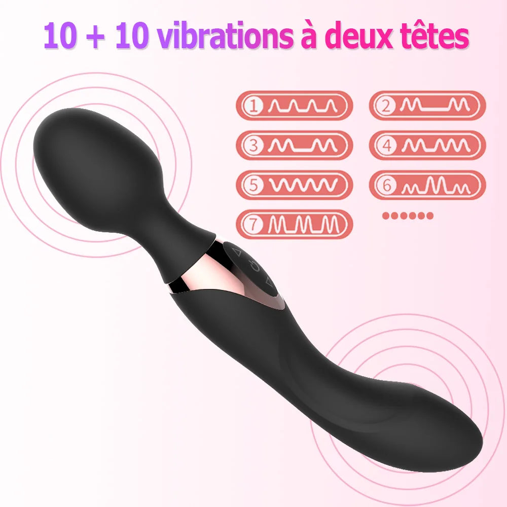 Magic Wand Double Tête – Vibromasseur 10 Vitesses