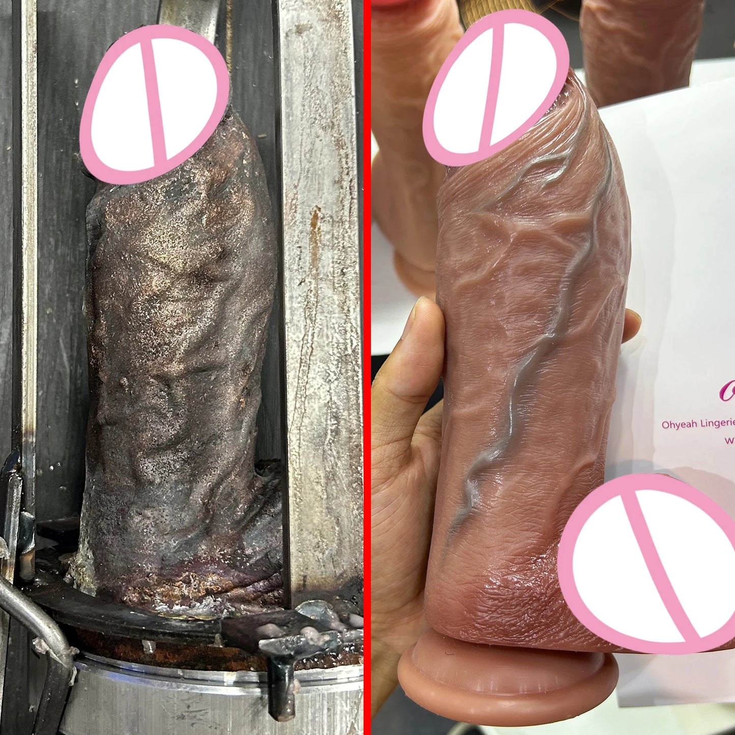godmichet Réaliste en Silicone – Ventouse & Texture Ultra‑Soft