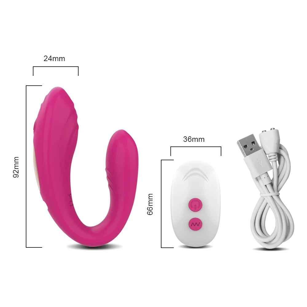 Vibromasseur forme U Télécommandé – Stimulation Point G & Clitoris