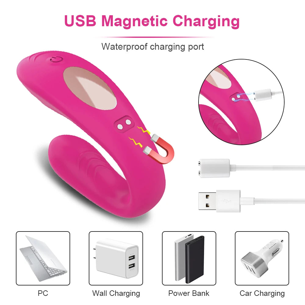 Vibromasseur forme U Télécommandé – Stimulation Point G & Clitoris