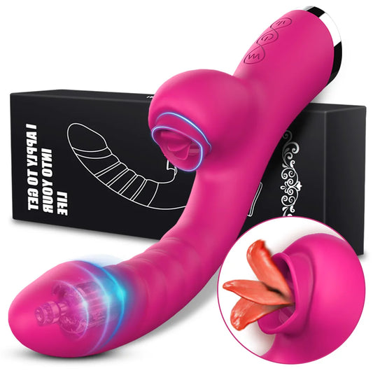 Vibromasseur Lèche-Langue 2‑en‑1 – 20 Vitesses Intenses