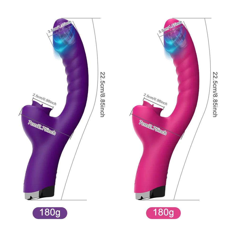 Vibromasseur Lèche-Langue 2‑en‑1 – 20 Vitesses Intenses