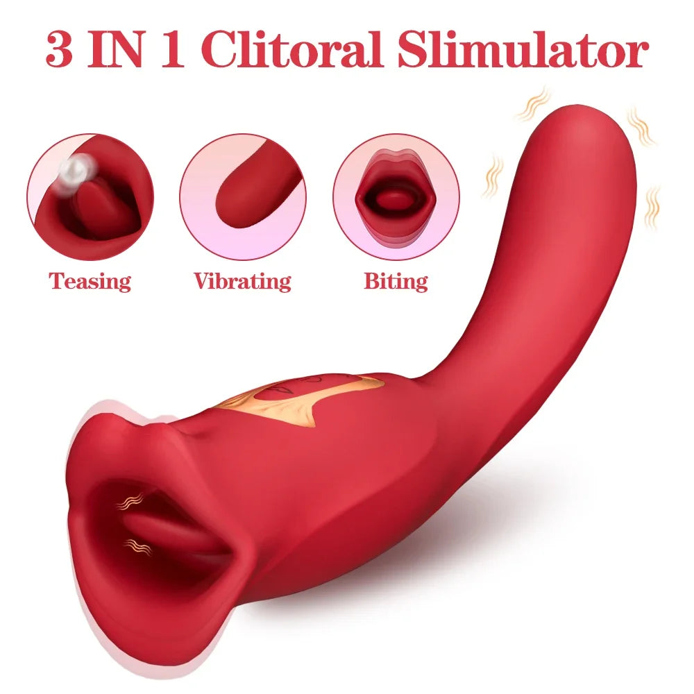 Vibromasseur Lèche-Langue – Stimulation Clitoris & Zones Érogènes